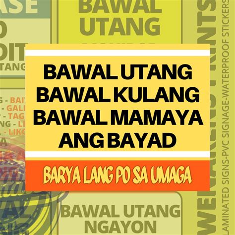Bawal Utang No Credit Bawal Umutang .